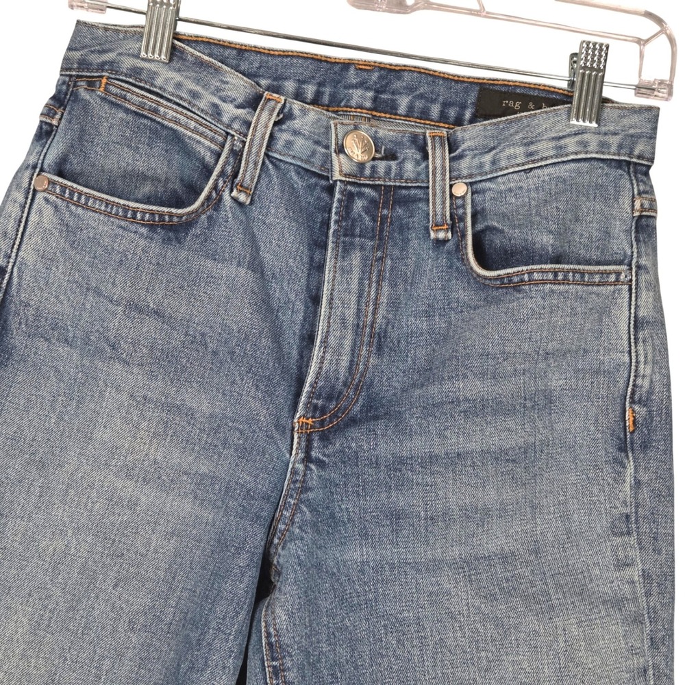 Rag & Bone‎ Womens 25 High Rise Wide Leg Jeans Baby Blue W2550